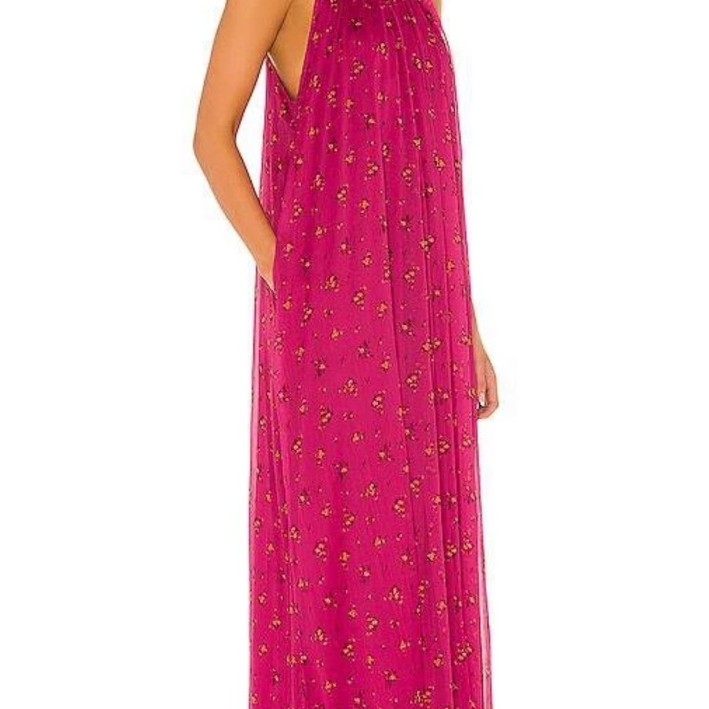 Free People Bright Fuchsia Halter Wide-Leg Jumpsuit - Picture 6 of 14